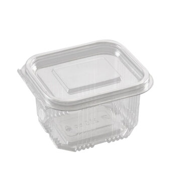 TARRINA BISAGRA PET RECTANGULAR - 250 CC