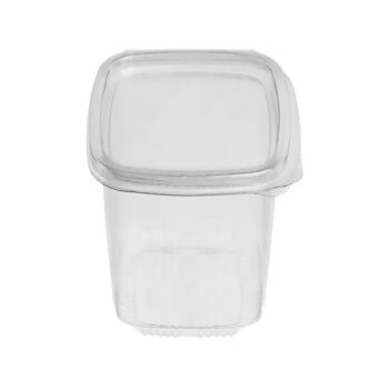 TARRINA BISAGRA PET RECTANGULAR - 375 CC