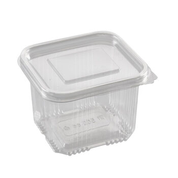 TARRINA BISAGRA PET RECTANGULAR - 500 CC